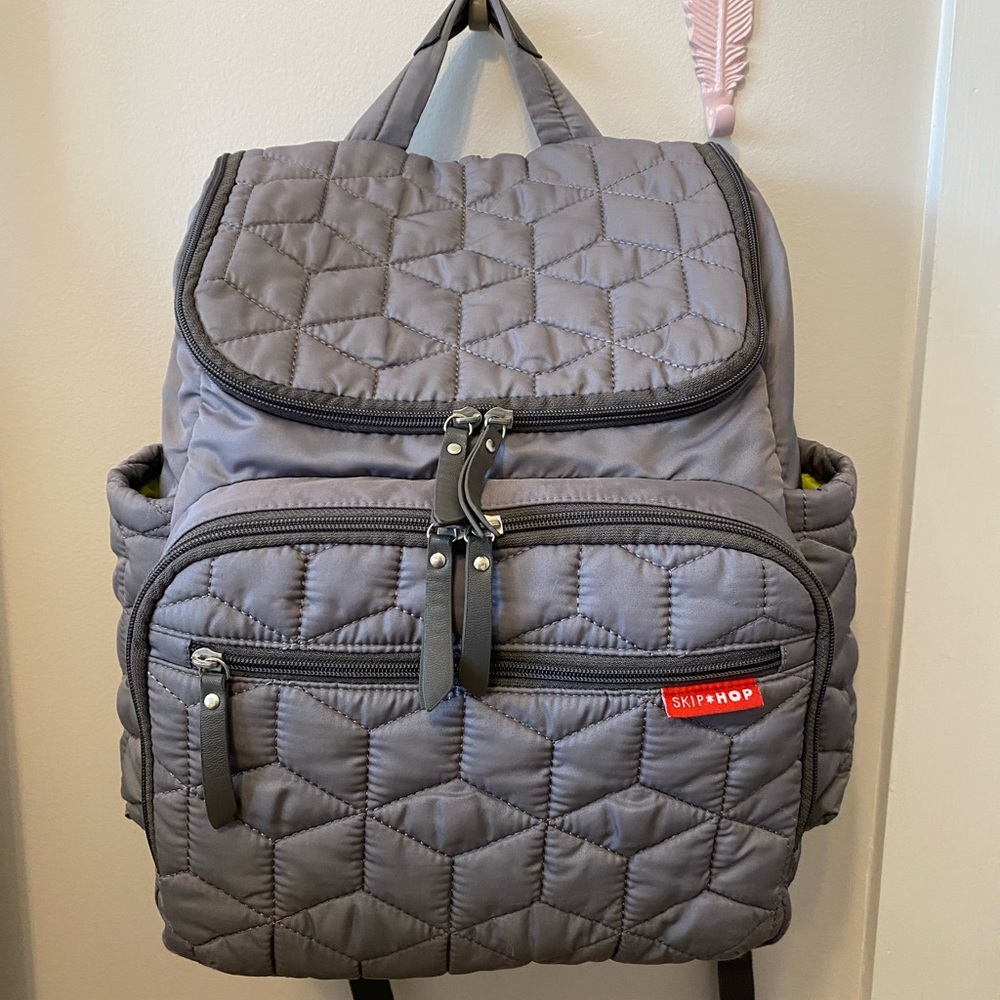 Skip Hop diaper bag backpack in gray